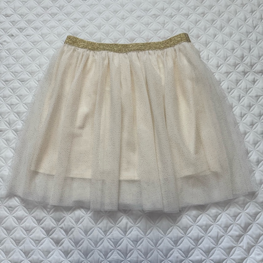 Holiday Time Ivory and Gold Holiday Tutu Skirt Size XL